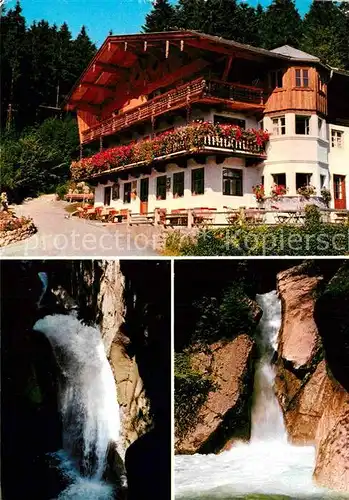 AK / Ansichtskarte Bayrischzell Alpengasthof Zum feurigen Tatzlwurm mit Wasserfaellen Kat. Bayrischzell