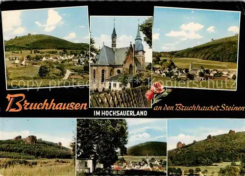 AK / Ansichtskarte Bruchhausen Sauerland Panorama Kirche Burg Teilansicht Kat. Olsberg