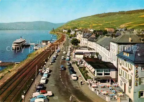 AK / Ansichtskarte Ruedesheim Rhein Rheinstrasse Schiffsanlegestelle Kat. Ruedesheim am Rhein