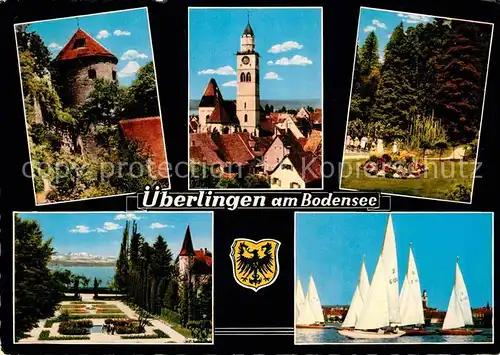 AK / Ansichtskarte ueberlingen Bodensee Turm Kirche Park Segelregatta Kat. ueberlingen