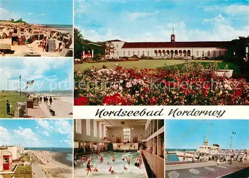 AK / Ansichtskarte Norderney Nordseebad Nordstrand Kurhausplatz Promenade Weststrand Wellenbad Hafen Kat. Norderney
