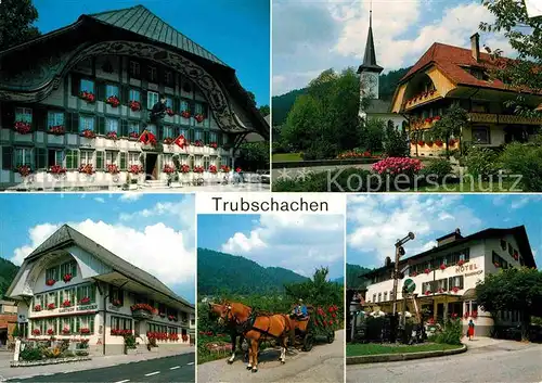 AK / Ansichtskarte Trubschachen Gasthof Hotels Kirche Pferdewagen Kat. Trubschachen