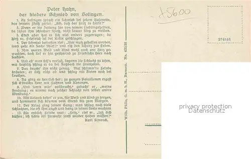 AK / Ansichtskarte Solingen Waffenschmied Denkmal Peter Hahn  Kat. Solingen