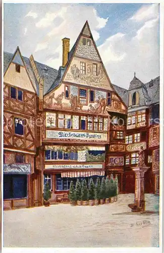 AK / Ansichtskarte Frankfurt Main Kuenstlerkarte Liebig Altdeutsche Bierstube Kat. Frankfurt am Main