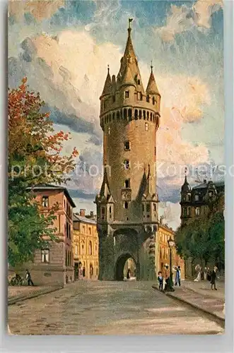 AK / Ansichtskarte Frankfurt Main Kuenstlerkarte Turm Kat. Frankfurt am Main