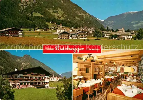 AK / Ansichtskarte Uttenheim Suedtirol Teilansicht mit Alpenblick Pension Reichegger Restaurant