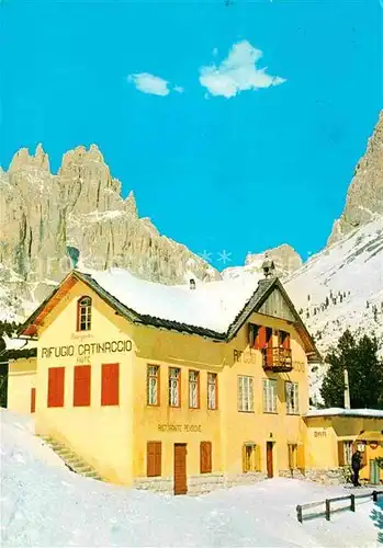 AK / Ansichtskarte Rifugio Catinaccio Berghuette Dolomiten im Winter