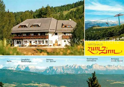 AK / Ansichtskarte Klobenstein Ritten Wirtshaus Zum Zirm Bergbahn Alpenpanorama Kat. Renon Ritten Suedtirol