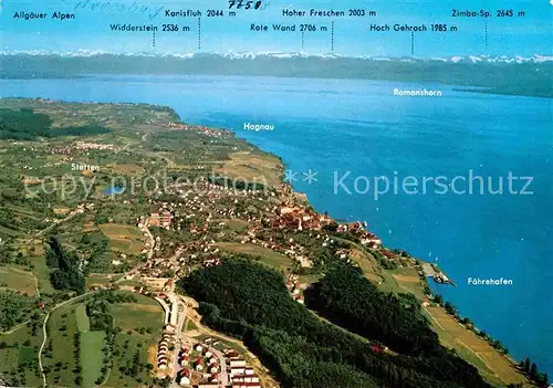 AK / Ansichtskarte Meersburg Bodensee mit Alpenpanorama Fliegeraufnahme Kat. Meersburg