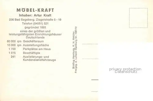 AK / Ansichtskarte Bad Segeberg Moebelhaus Kraft Fliegeraufnahme Kat. Bad Segeberg