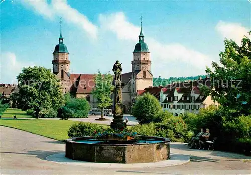 AK / Ansichtskarte Freudenstadt Ev Stadtkirche mit Marktbrunnen Kat. Freudenstadt
