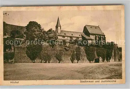 AK / Ansichtskarte Hoechst Main Stadtmauer Justinkirche Kat. Frankfurt am Main