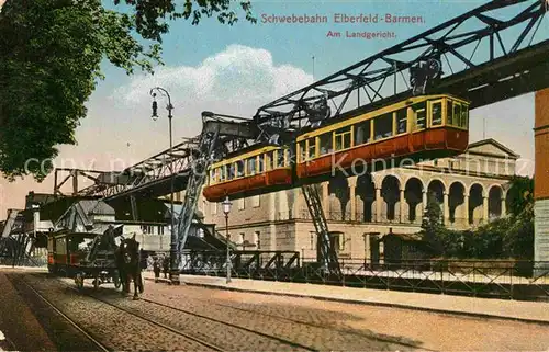 AK / Ansichtskarte Elberfeld Wuppertal Schwebebahn Barmen Landgericht Kat. Wuppertal