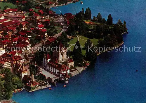 AK / Ansichtskarte Thunersee Fliegeraufnahme Schloss Oberhofen Kat. Thun