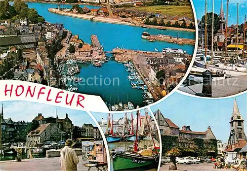 AK / Ansichtskarte Honfleur Le Vieux Bassin Le port La place Sainte Catherine Kat. Honfleur