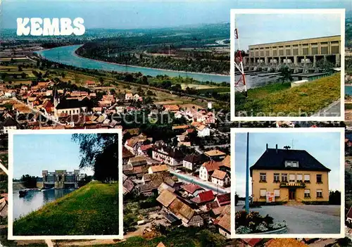 AK / Ansichtskarte Kembs Elsass Vue aerienne Usine EDF Ecluse Hotel de Ville Kat. Kembs