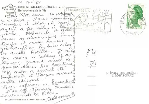 AK / Ansichtskarte Saint Gilles Croix de Vie Vendee Embouchure de la Vie vue aerienne Kat. Saint Gilles Croix de Vie