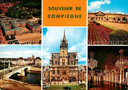 AK / Ansichtskarte Compiegne Oise Palais Pont sur l Oise Quai Solferino Hotel de Ville Galerie de Bal Kat. Compiegne