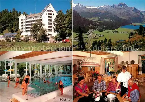 AK / Ansichtskarte Sils Maria Graubuenden Clubhotel Schweizerhof Hallenbad Alpenpanorama Kat. Sils Maria