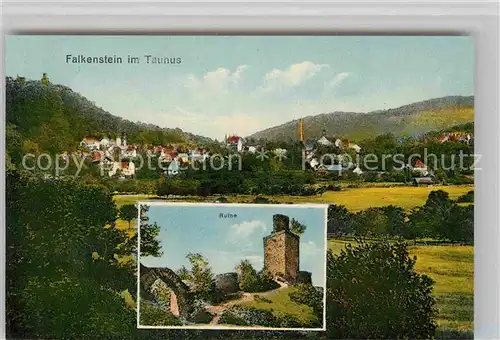AK / Ansichtskarte Falkenstein Taunus Ruine Panorama Kat. Koenigstein im Taunus