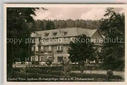 AK / Ansichtskarte Schmallenberg Hochsauerland Gasthof Wiese Jagdhaus