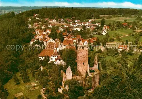 AK / Ansichtskarte Zavelstein Fliegeraufnahme mit Burgruine Kat. Bad Teinach Zavelstein