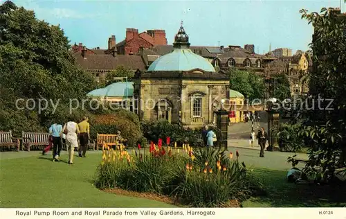 AK / Ansichtskarte Harrogate UK Royal Pump Room and Royal Parade from Valley Gardens