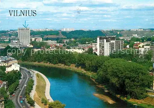 AK / Ansichtskarte Vilnius Panorama mit Neris River Kat. Vilnius