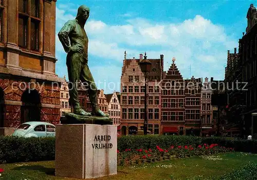 AK / Ansichtskarte Antwerpen Anvers Beeld De Buildrager Gildehuizen aan de Grote Markt Kat. 