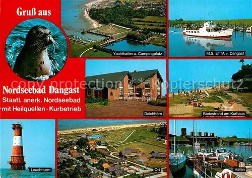 AK / Ansichtskarte Dangast Nordseebad Yachthafen MS Etta Leuchtturm Deichhoern Fliegeraufnahme Hafen