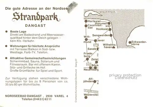 AK / Ansichtskarte Dangast Nordseebad Strandpark Gastraeume Hallenbad Strandpartie