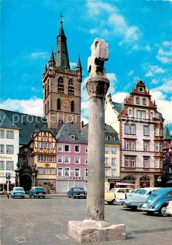 AK / Ansichtskarte Trier Hauptmarkt mit Marktkreuz und St Gangolph Kirche Kat. Trier