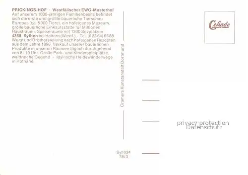 AK / Ansichtskarte Sythen Prickingshof Westfaelischer EWG Musterhof Kat. Haltern am See