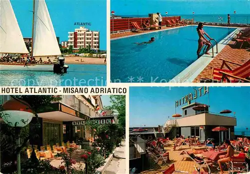 AK / Ansichtskarte Misano Adriatico Hotel Atlantic Swimming Pool Ristorante Segelboot Kat. Italien