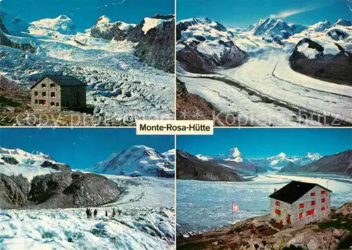 AK / Ansichtskarte Zermatt VS Monte Rosa Huette Gletscher Matterhorn Gebirgspanorama Walliser Alpen Kat. Zermatt