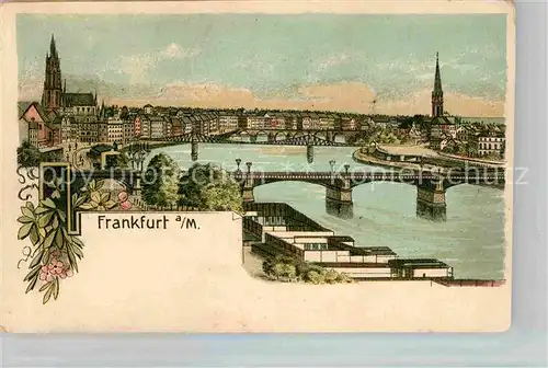 AK / Ansichtskarte Frankfurt Main Eiserner Steg Dom Mainkai Kat. Frankfurt am Main