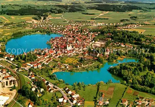 AK / Ansichtskarte Bad Waldsee Fliegeraufnahme Stadtsee Schloss Kat. Bad Waldsee