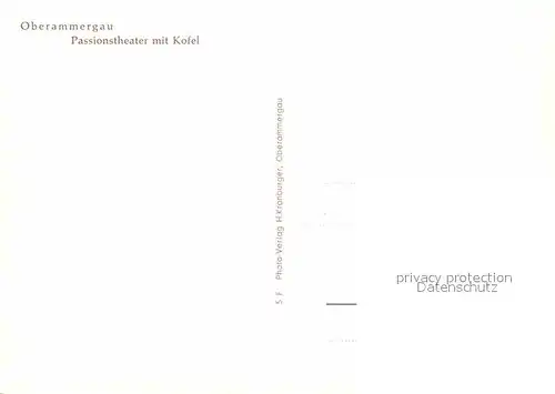 AK / Ansichtskarte Oberammergau Passionstheater mit Kofel Kat. Oberammergau