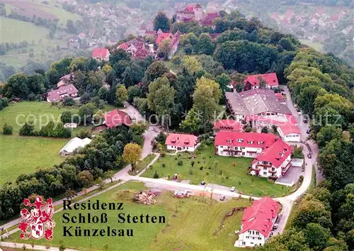 AK / Ansichtskarte Kuenzelsau Fliegeraufnahme Residenz Schloss Stetten Kat. Kuenzelsau