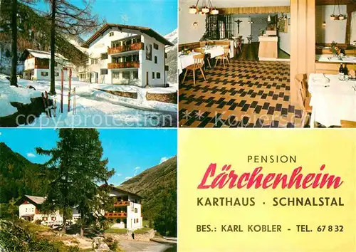 AK / Ansichtskarte Karthaus Schnalstal Vinschgau Pension Laerchenheim  Kat. 