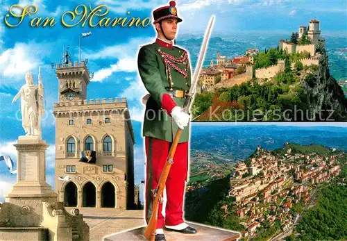 AK / Ansichtskarte San Marino Repubblica Palazzo del Governo e Prima Torre Fliegeraufnahme