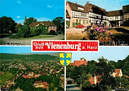 AK / Ansichtskarte Vienenburg Kloster Woltingerode Burghof Fliegeraufnahme Blick zur Burg Kat. Vienenburg