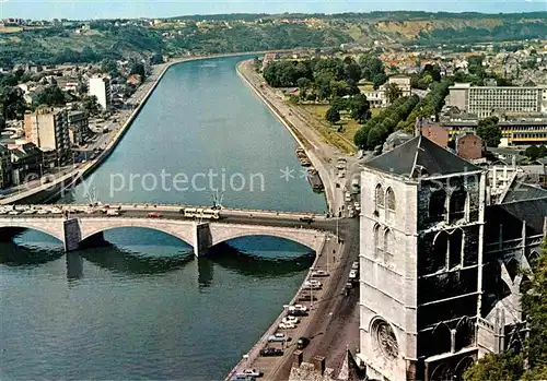 AK / Ansichtskarte Huy la Meuse Pont Baudouin et Collegiale Fliegeraufnahme Kat. Huy