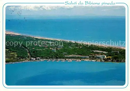 AK / Ansichtskarte Bibione Pineda La spiaggia e il porto Veduta aerea