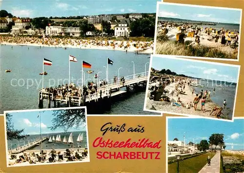 AK / Ansichtskarte Scharbeutz Ostseebad Strand Seebruecke Promenade Kat. Scharbeutz