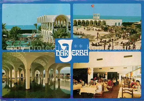 AK / Ansichtskarte Jerba Hotel Dar Verba Restaurant Strand