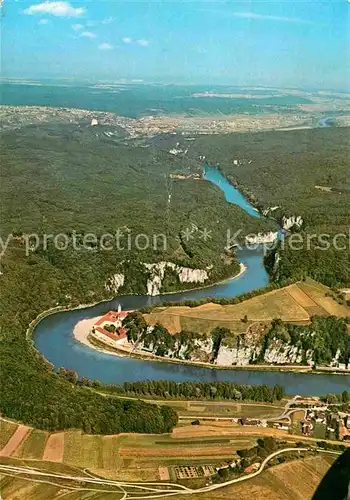 AK / Ansichtskarte Weltenburg Kelheim Kloster mit Donaudurchbruch Befreiungshalle Fliegeraufnahme Kat. Kelheim