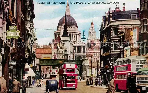 AK / Ansichtskarte London Fleet Street and St Pauls Cathedral Doppeldeckerbus Kat. City of London
