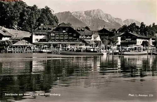 AK / Ansichtskarte Koenigssee Seelaende am Koenigssee mit Untersberg