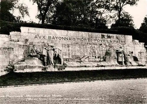 AK / Ansichtskarte Bayonne Pyrenees Atlantiques Monument aux Mortes Kat. Bayonne